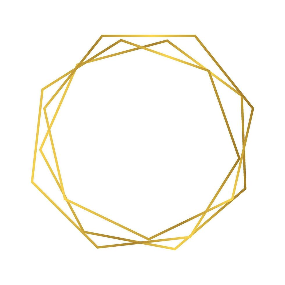 Gold geometric polygonal frame vector