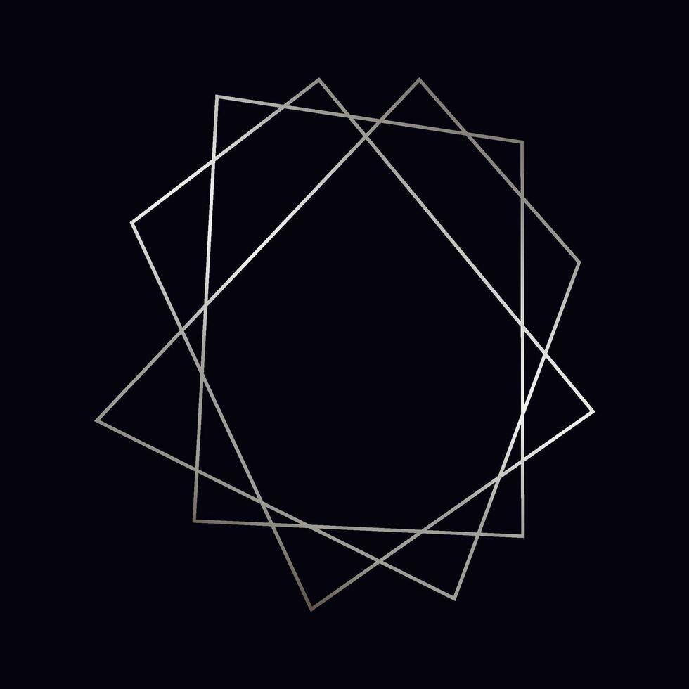 Silver geometric polygonal frame vector