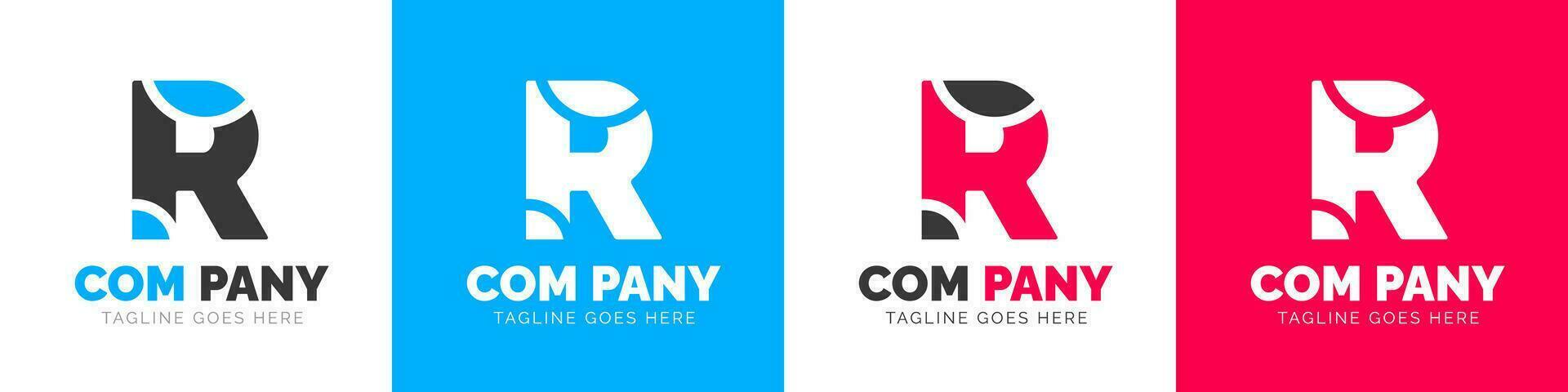 corporate modern business creative Minimal company Letter R logo icon vector design template set.