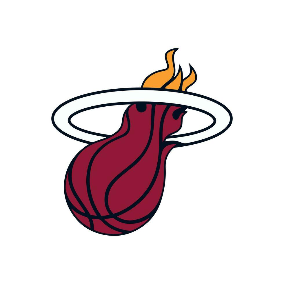 Miami Heat logo, basketball vector