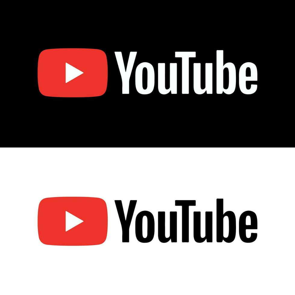 YouTube logo, black background vector