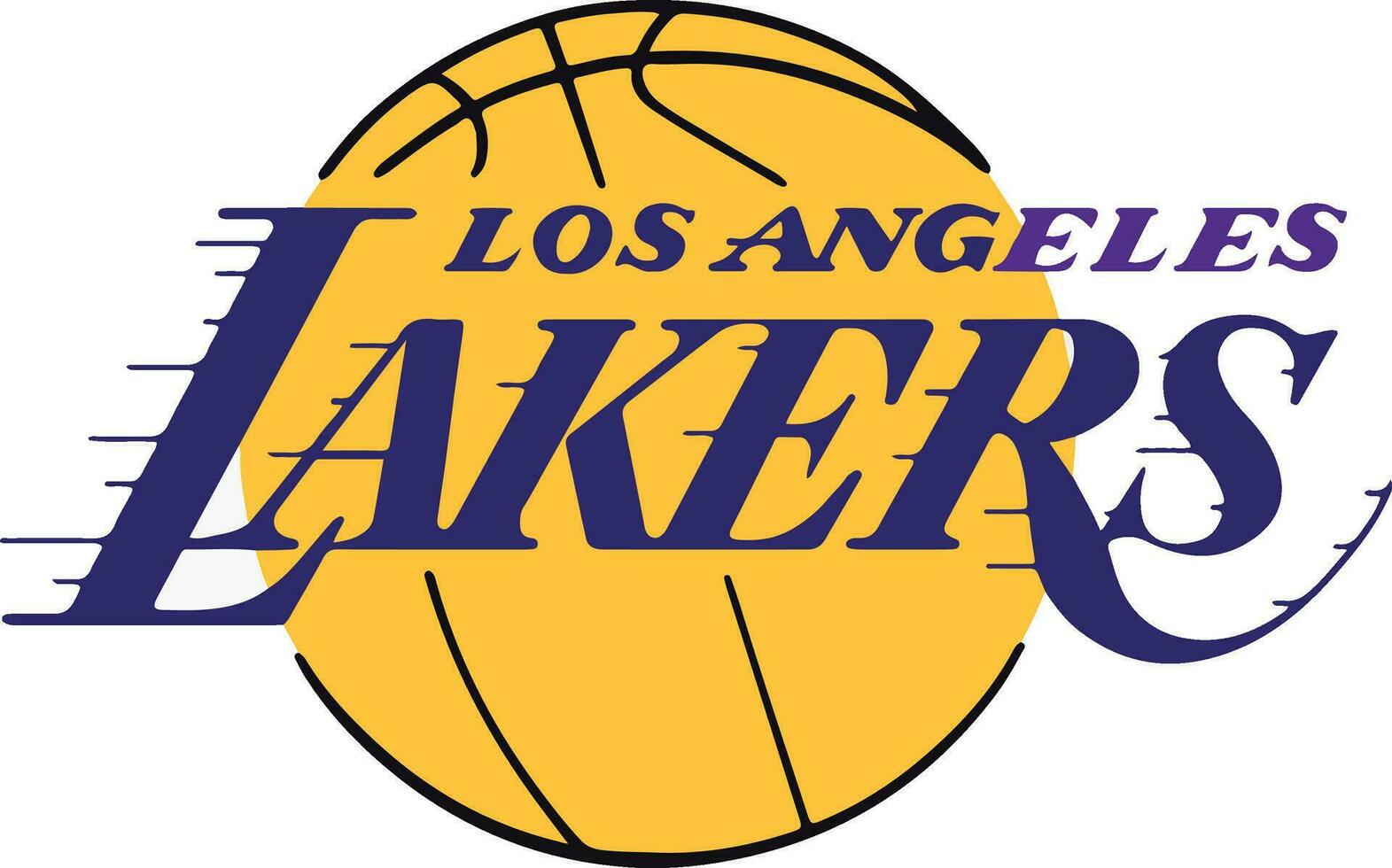 Los Angeles Lakers logo, basketball vector