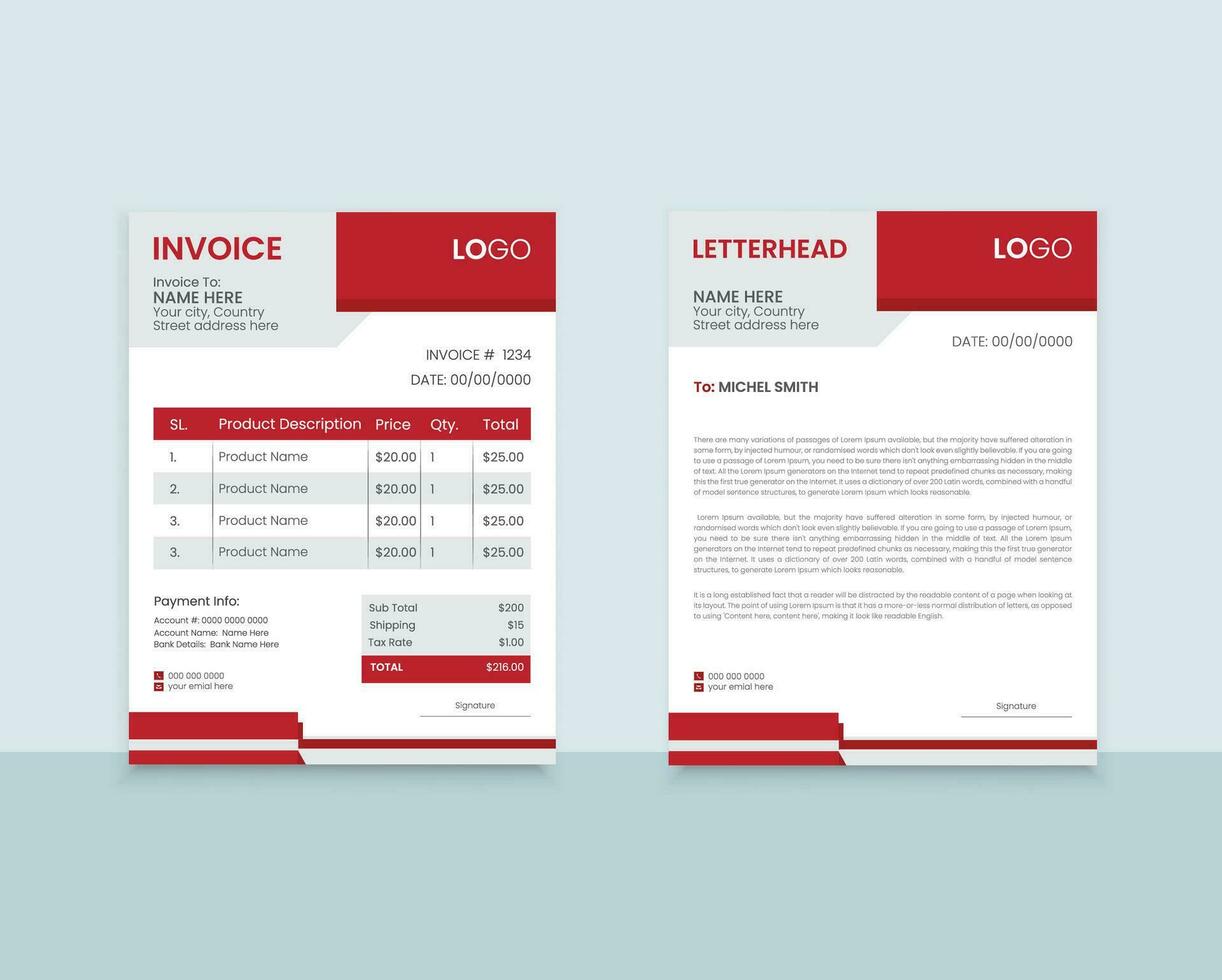 Print invoice design template vector