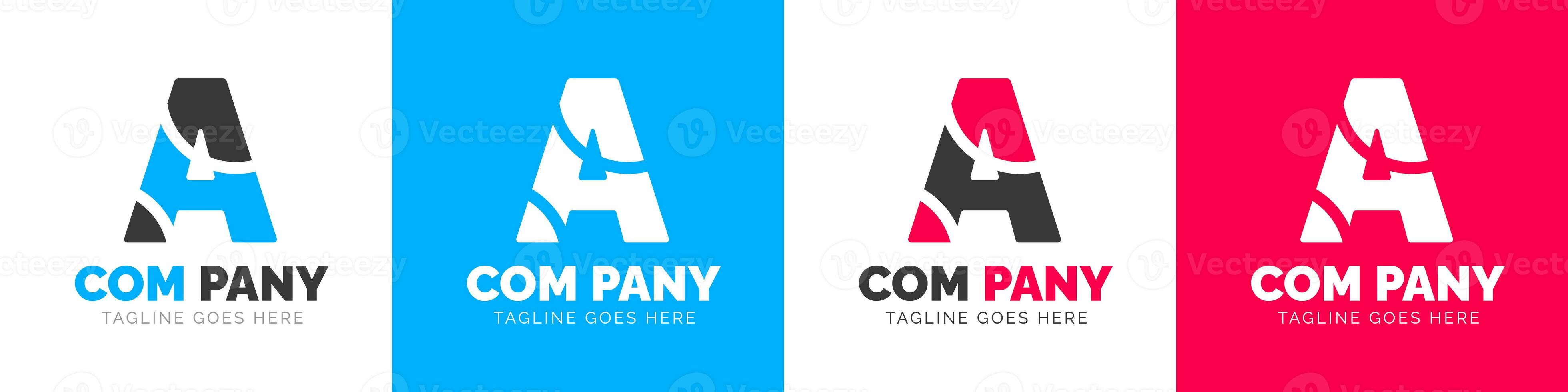 corporativo moderno negocio creativo mínimo empresa letra un logo icono vector diseño modelo colocar. foto