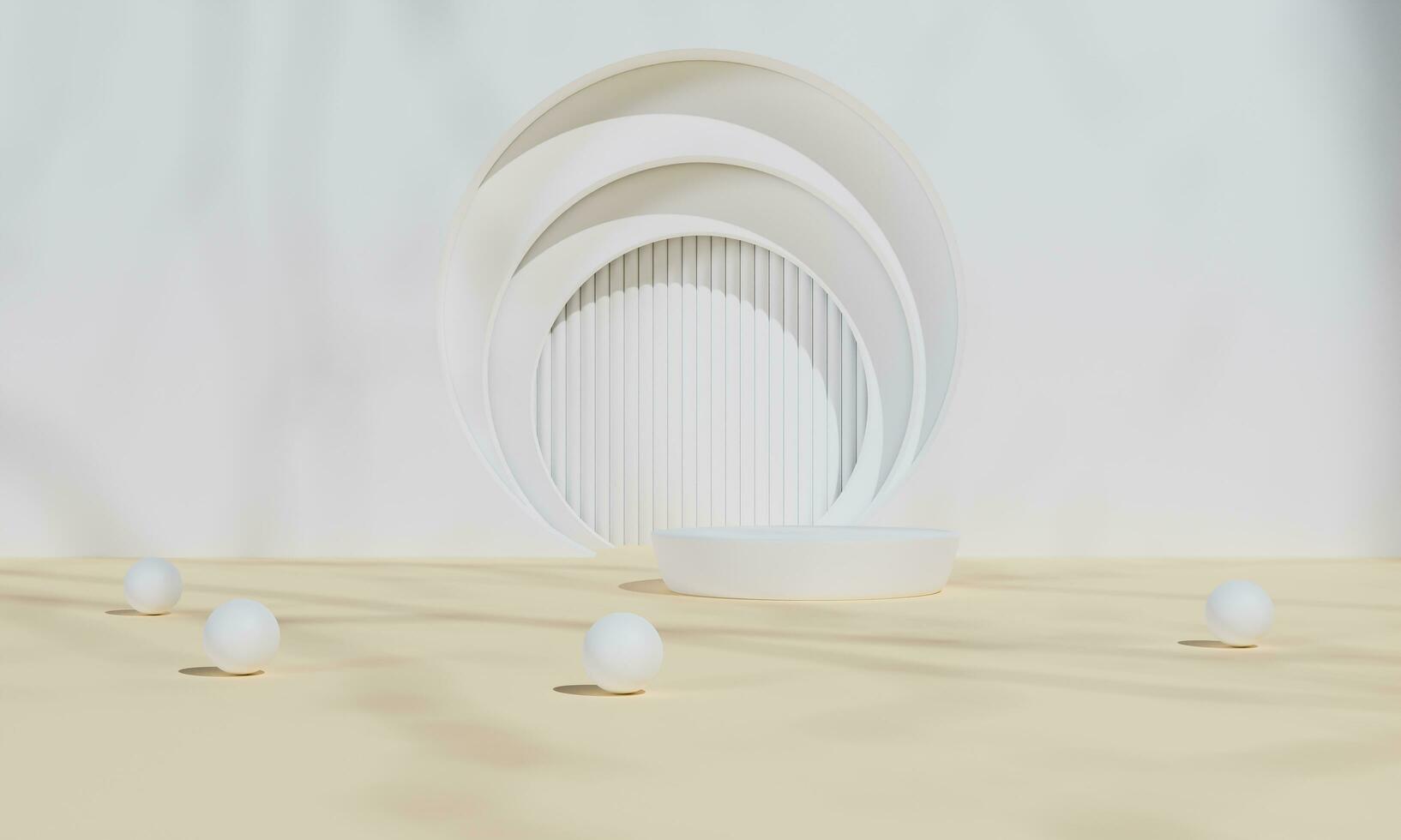 Podium with colorful background stand or podium pedestal on advertising display. 3D rendering. photo