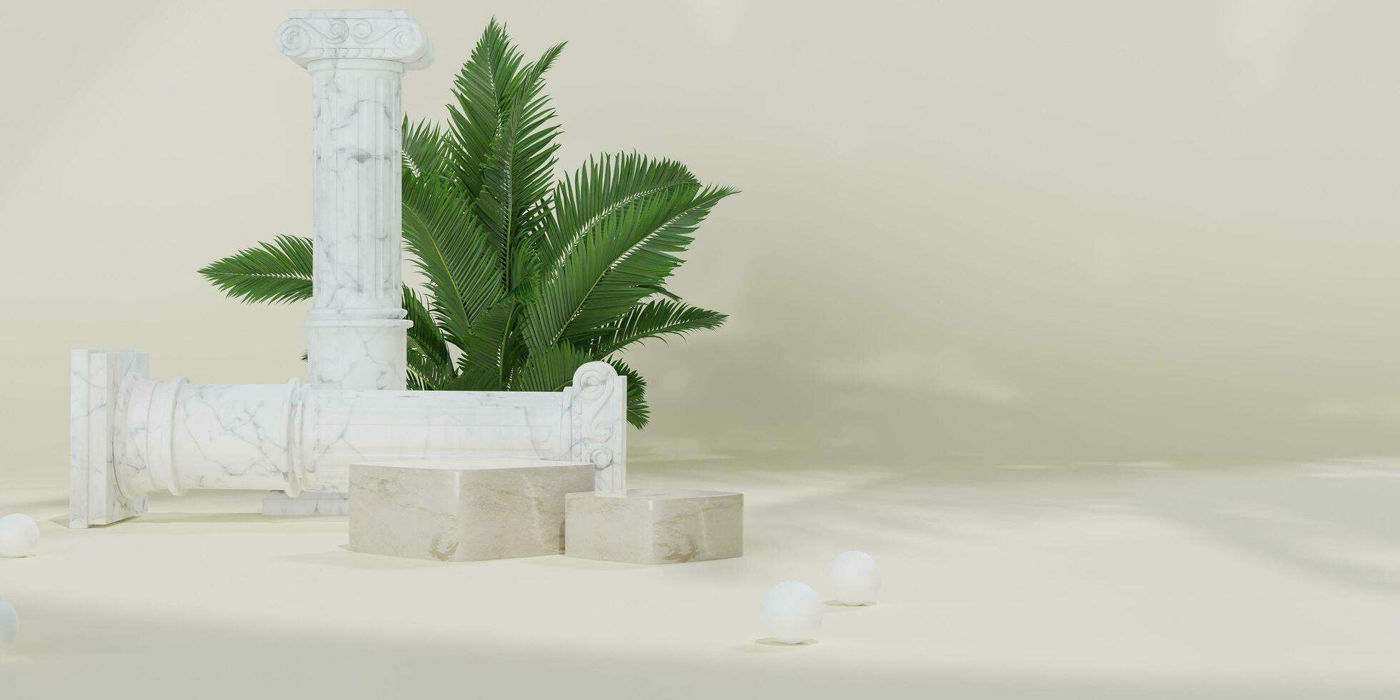 3d Mock up, tree and product presentation. 3D rendering. photo
