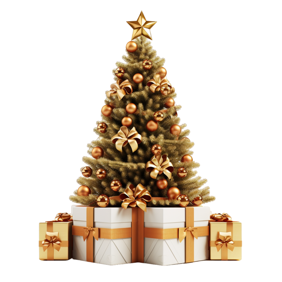 Decorated Christmas tree Ai Generative png