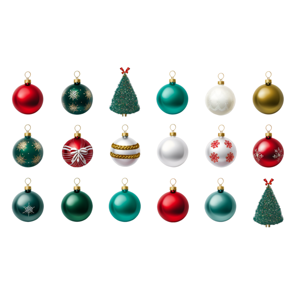 Christmas tree toy or balls mega collection set Ai Generative png