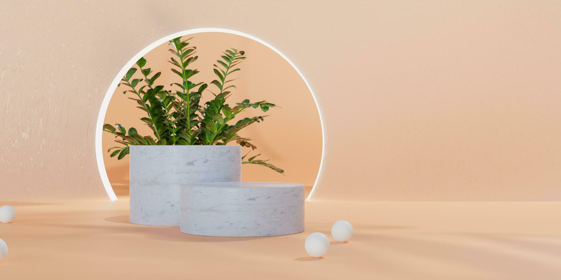 3d Mock up, tree and product presentation. 3D rendering. photo