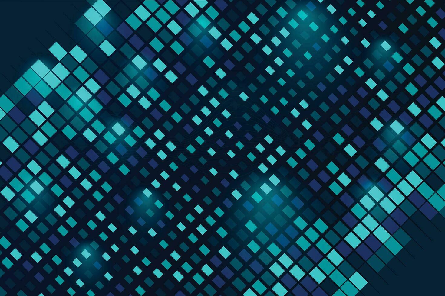 Abstract blue techno puzzle geometric background with squares bricks vector