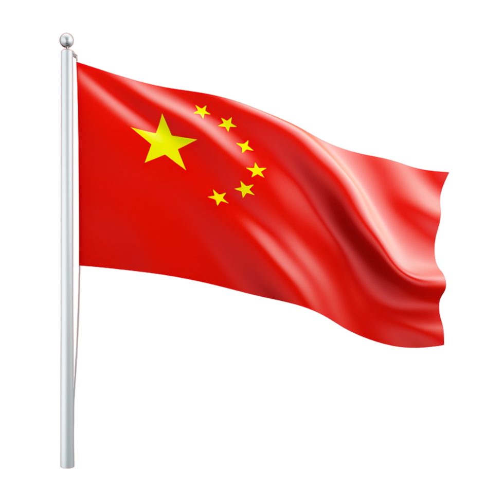 China bandeira três dimensional render ai generativo png