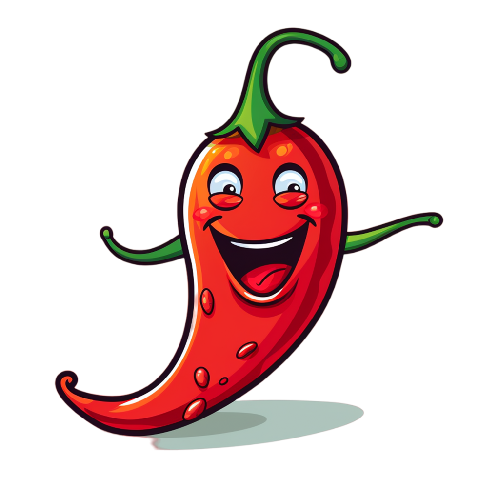 Cute funny chili pepper character Ai Generative png