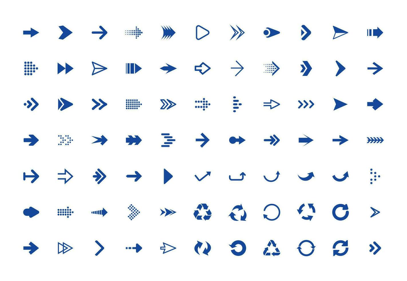 Arrows icons set. Arrow vector collection. Arrow. Cursor. repeat. recycle. Modern simple editable arrows logo. Vector illustration