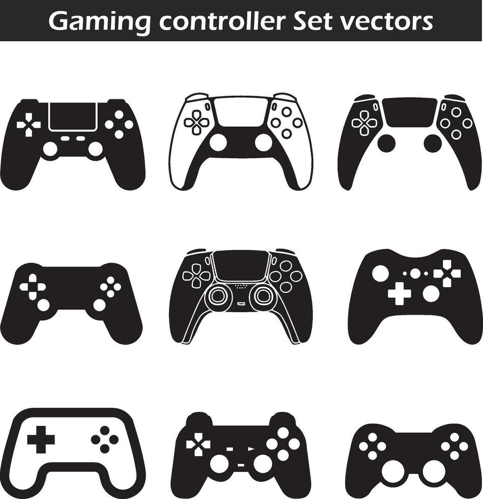 Gaming controller vector Concept on White Background, game controller vector free, Video game console icons