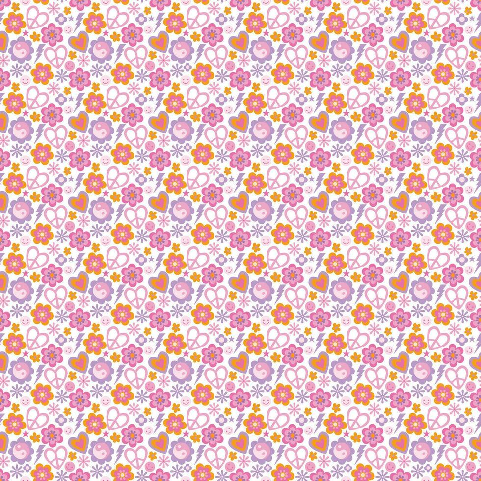 Seamless pattern background pattern with hearts vector image