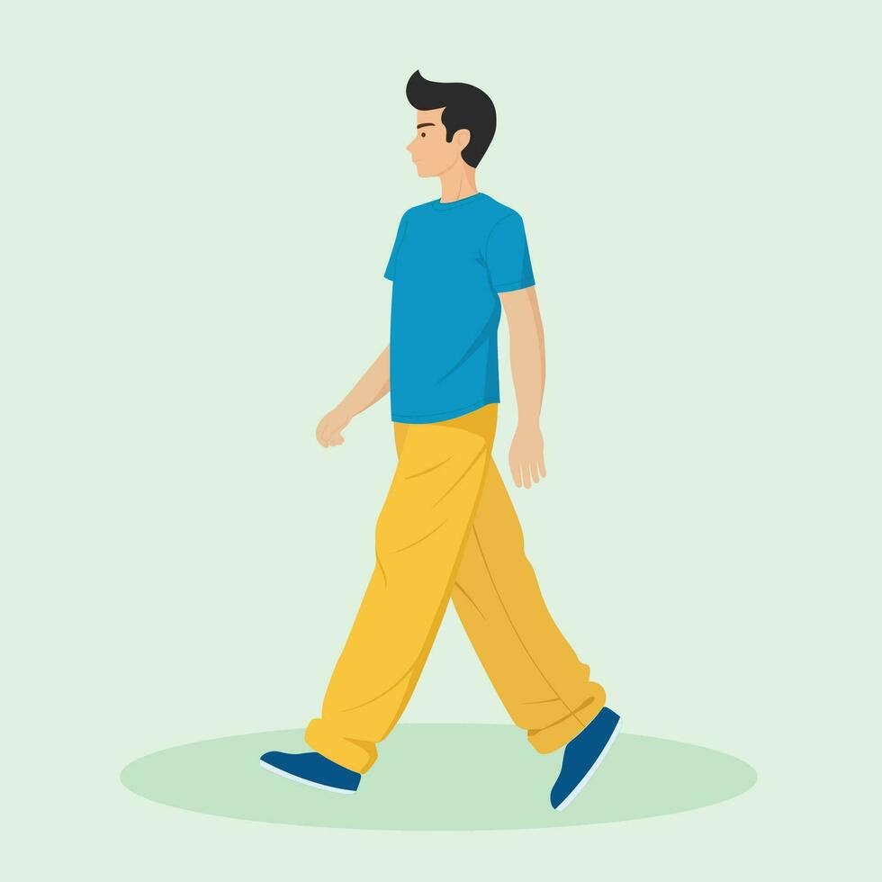 Young man walking cartoon style 29722416 Vector Art at Vecteezy