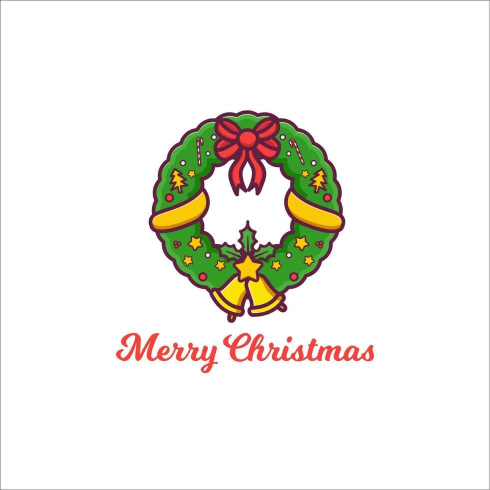 Round Faucet Door Wreath Ring Christmas Decoration vector