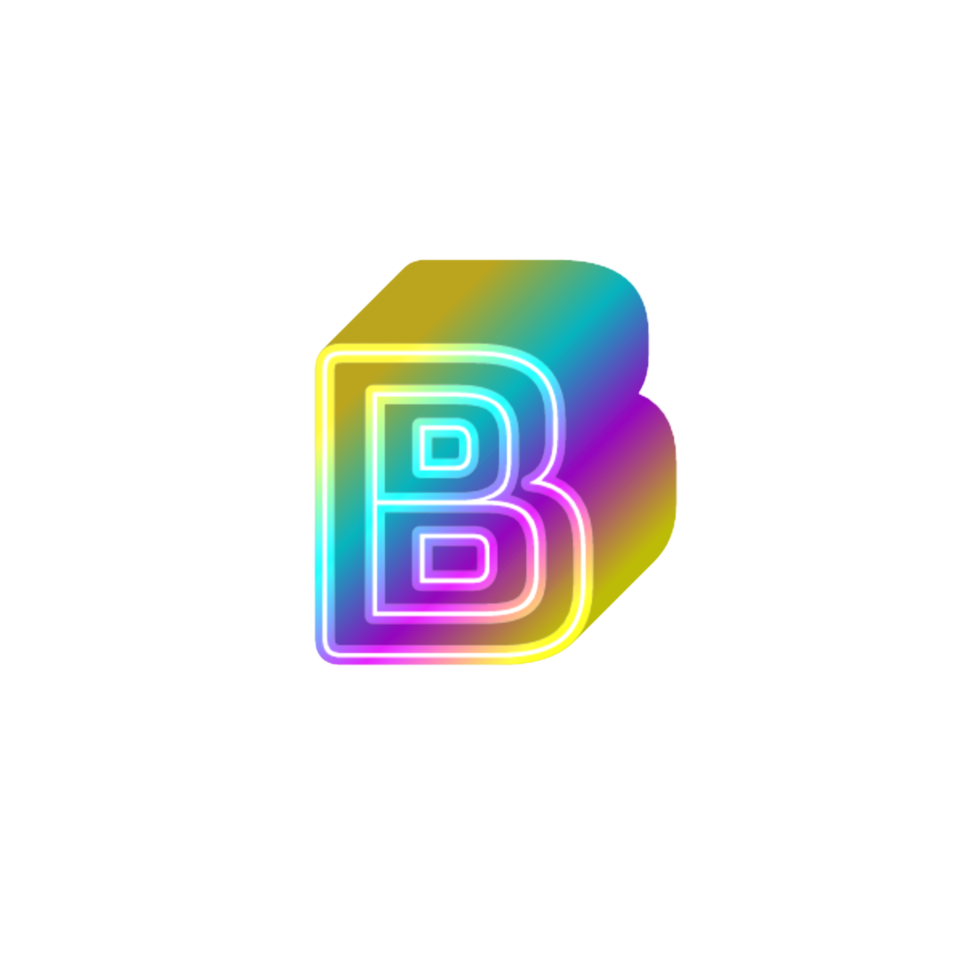 Colorful 3d letter png