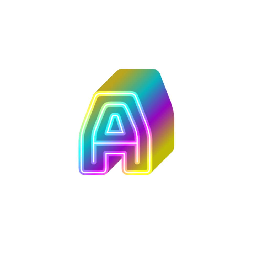 Colorful 3d letter png