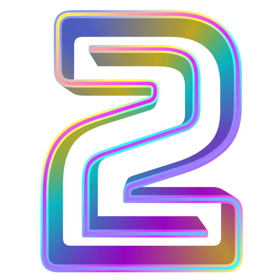 3d rainbow number png
