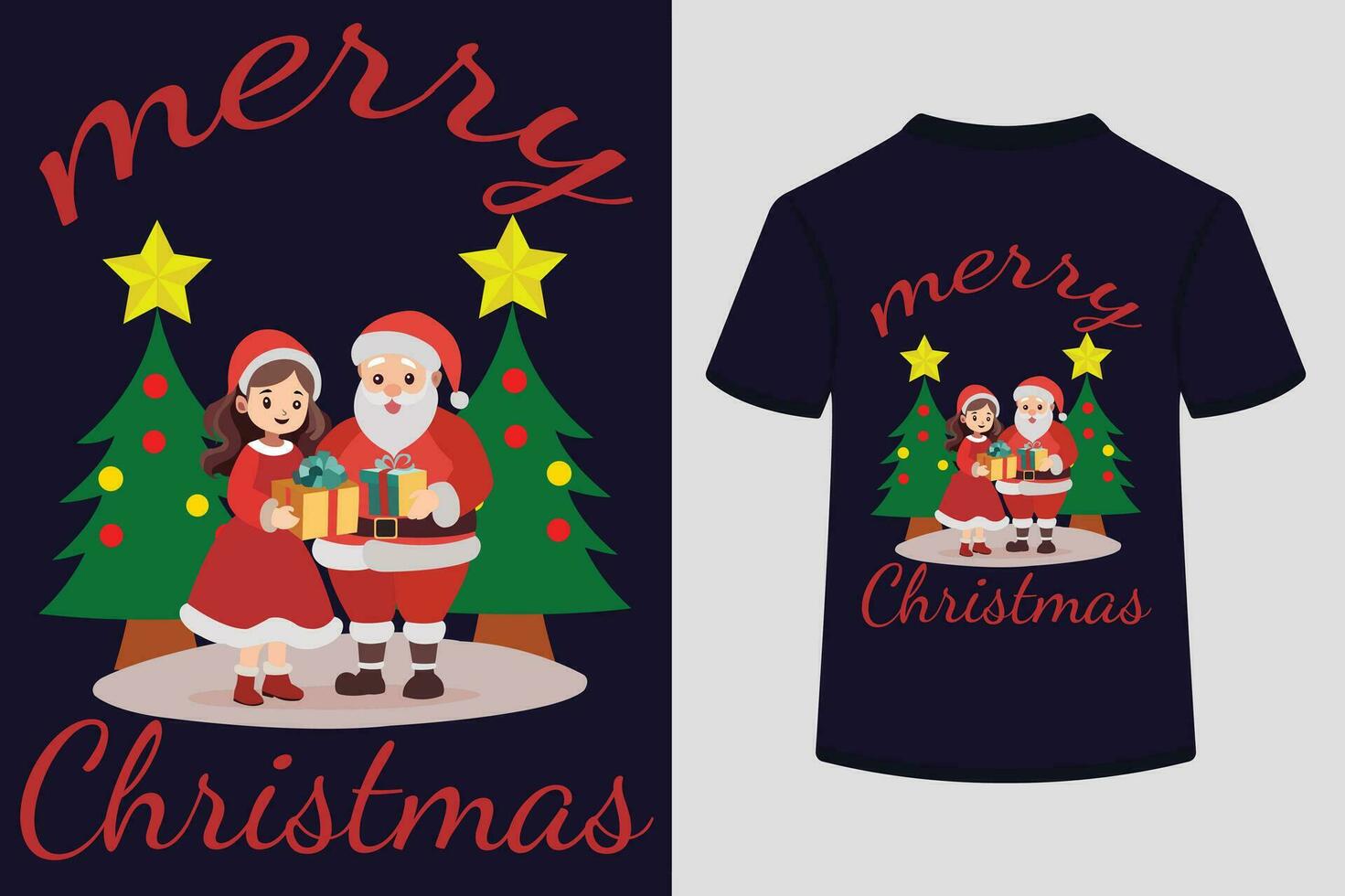 Merry Christmas, Typography t shirt design. vector