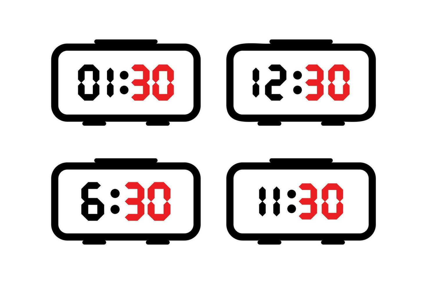 Vector illustration digital clock icon sign and symbol.