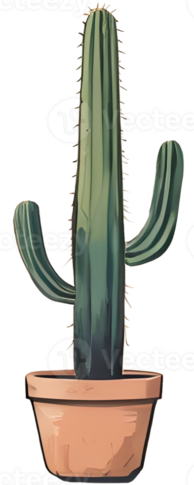 Thorns and Blooms A Closer Look at Desert Cactus AI Generative png