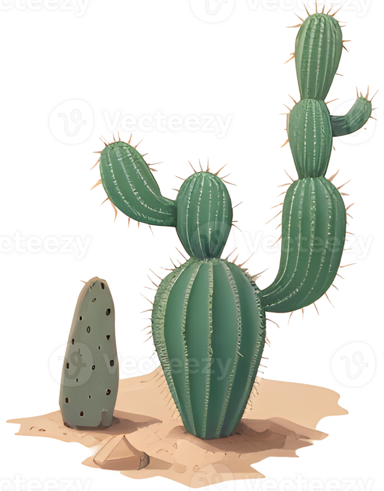 espinhos e floresce uma mais perto Veja às deserto cacto ai generativo png