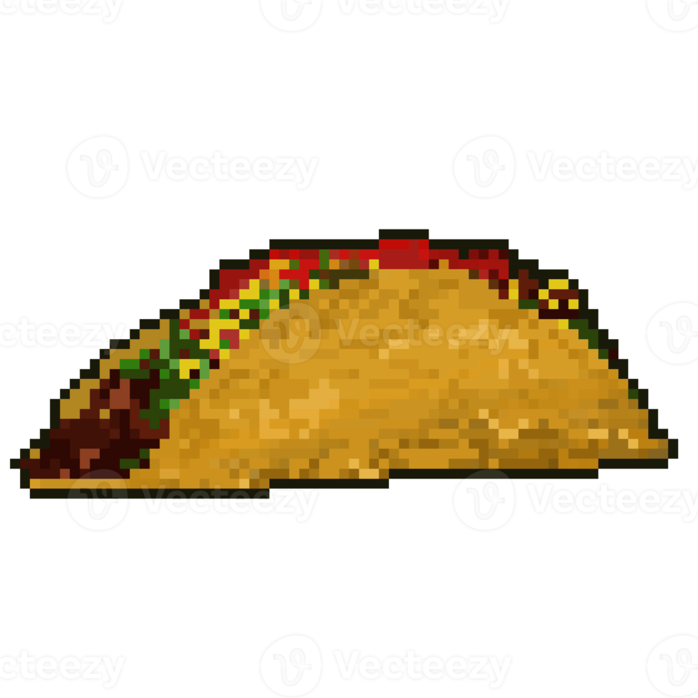 Mexicaans pittig taco pixel kunst png