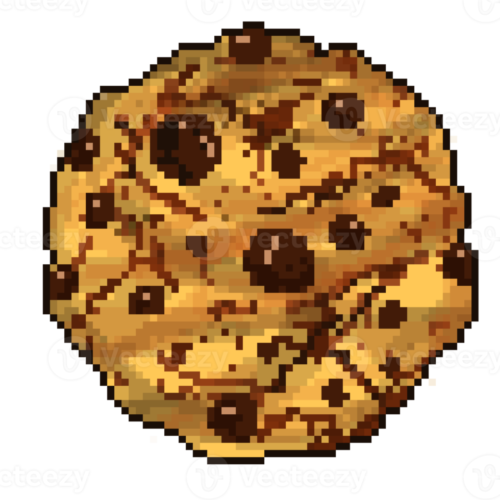 chocolate cookie pixel art illustration png