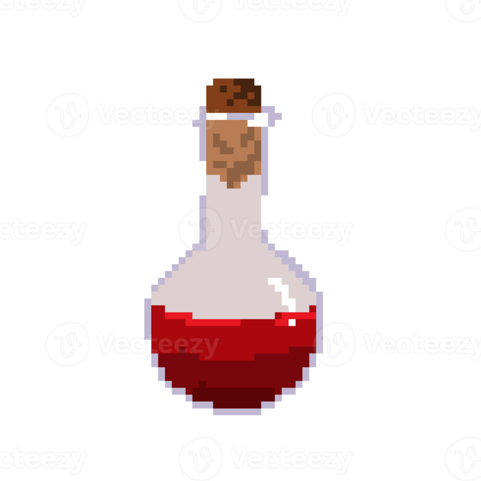 red potion game item pixel illustration png