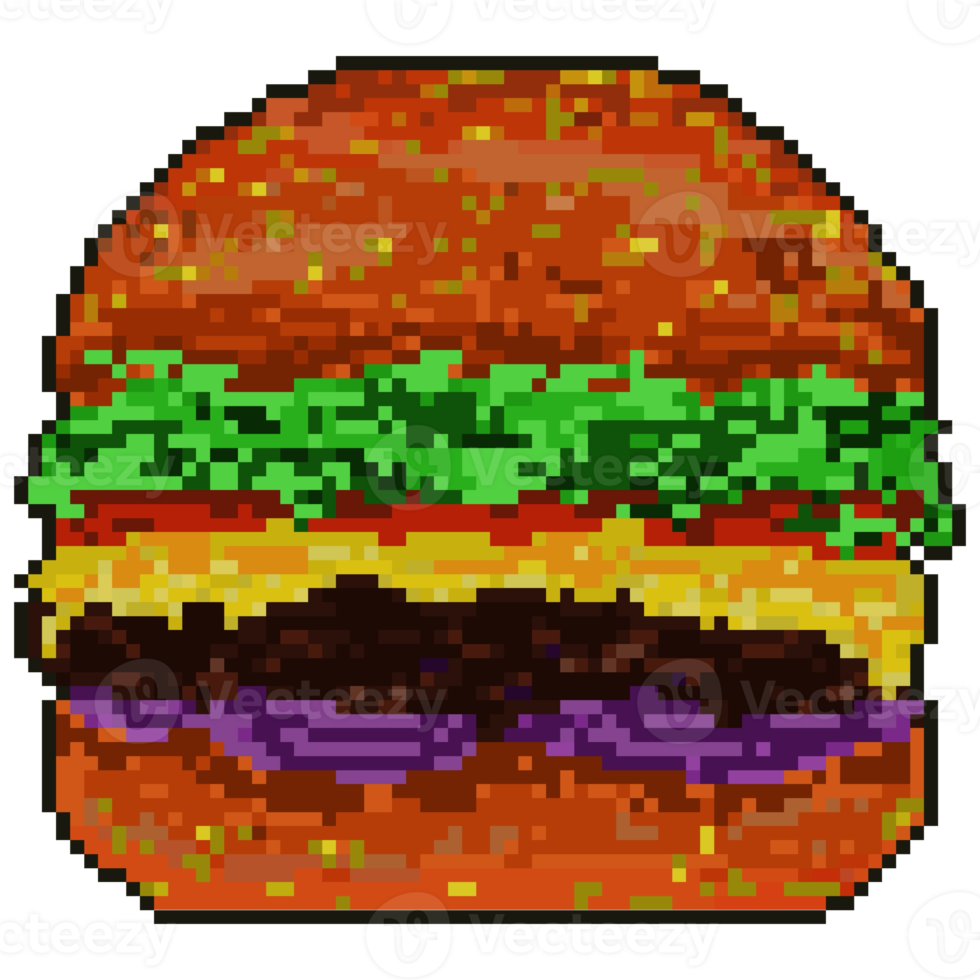 Amerikaans Hamburger vlees pixel kunst png