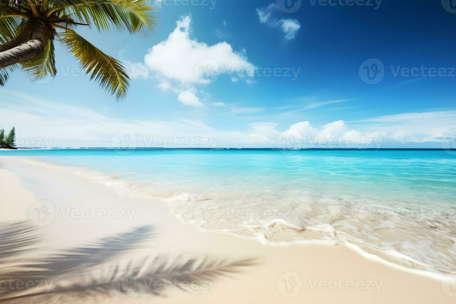 Beautiful tropical beach and sea background.Generative AI. photo