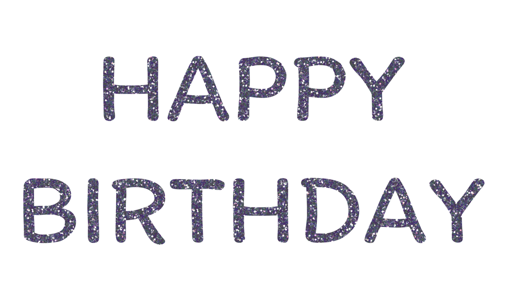 Grey glitter text of Happy Birthday on the transparent background. Design for decorating, background, wallpaper, illustration. png