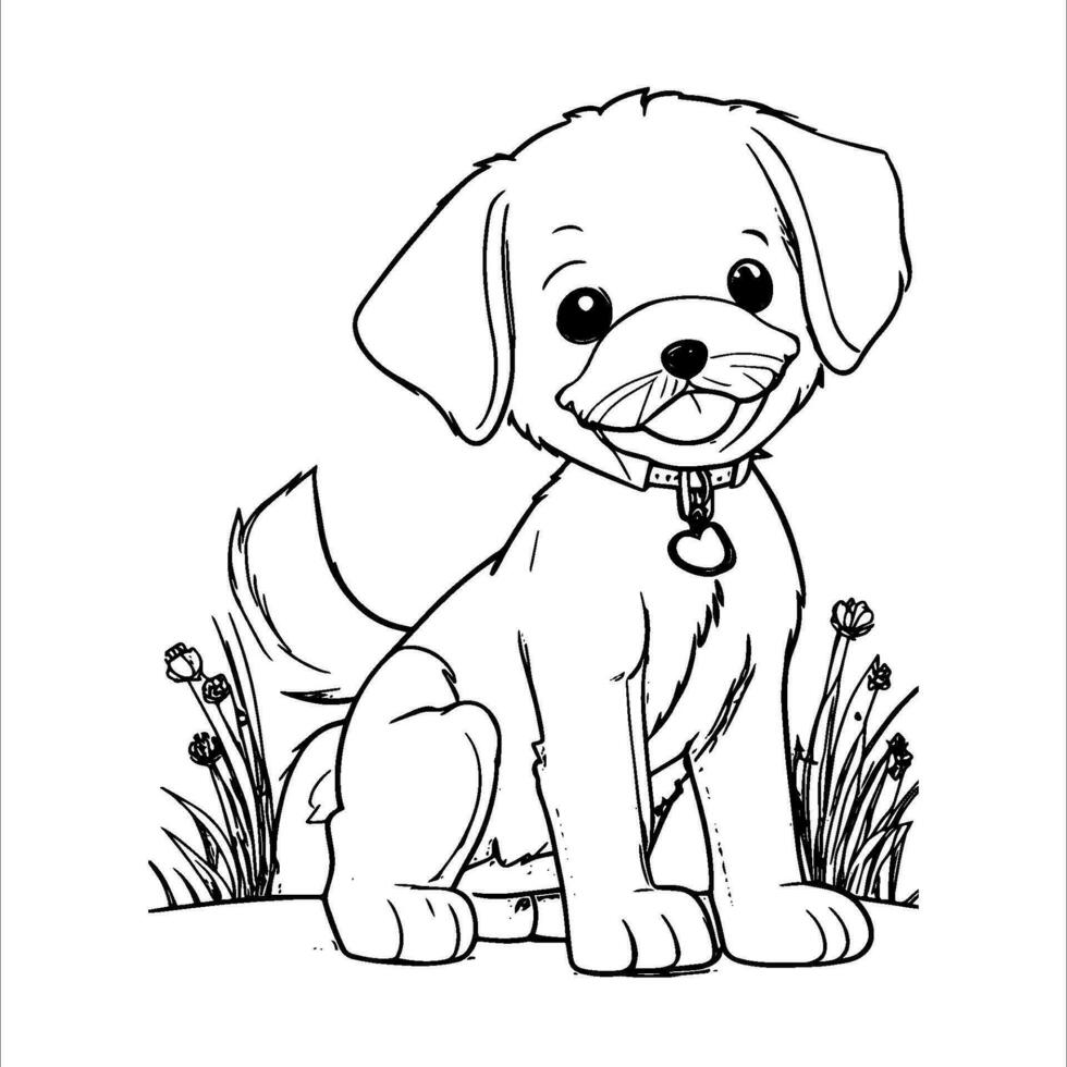 hand drawn dog coloring Page illustration 29722884 Vector Art at Vecteezy