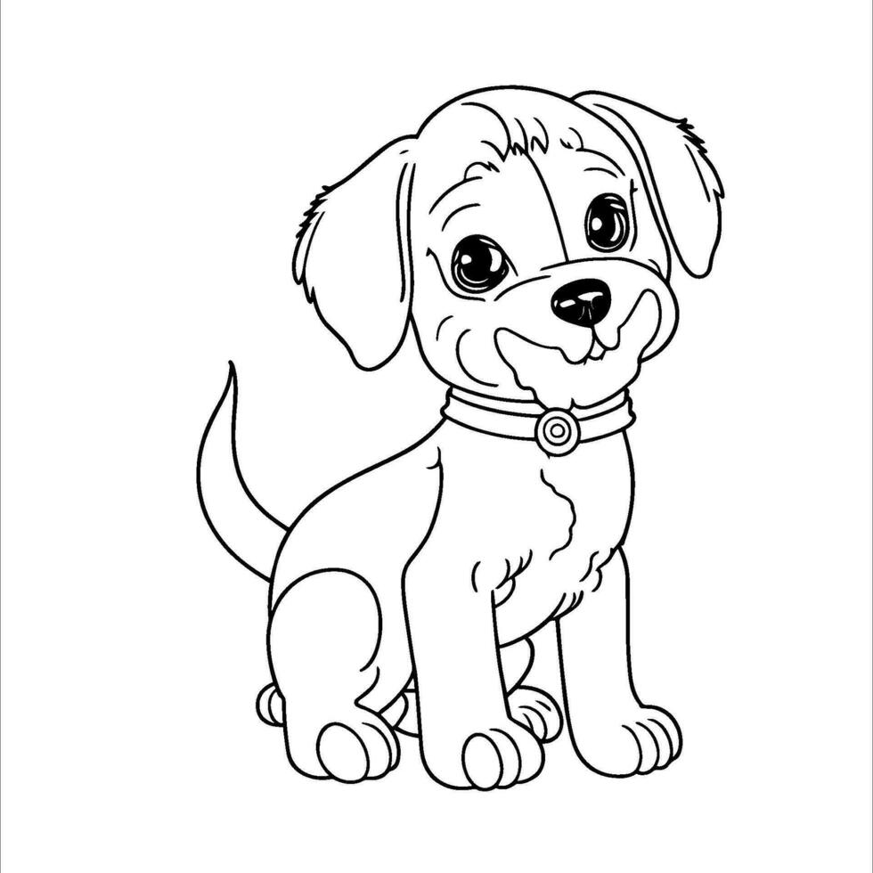 hand drawn dog coloring Page illustration 29723166 Vector Art at Vecteezy