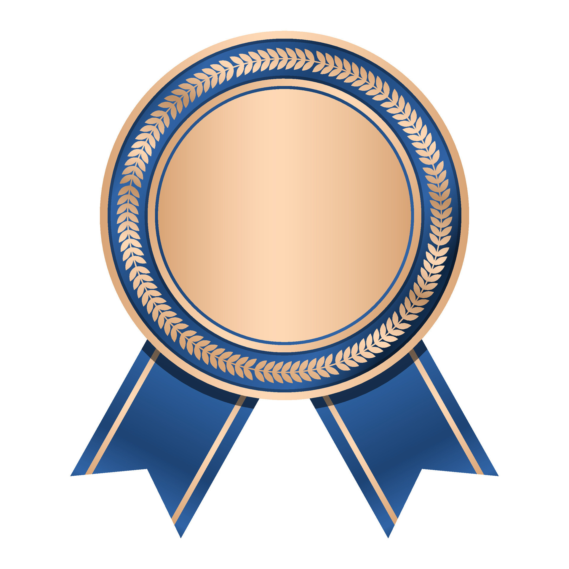 Red white blue ribbon award bronze medal center Vector Image