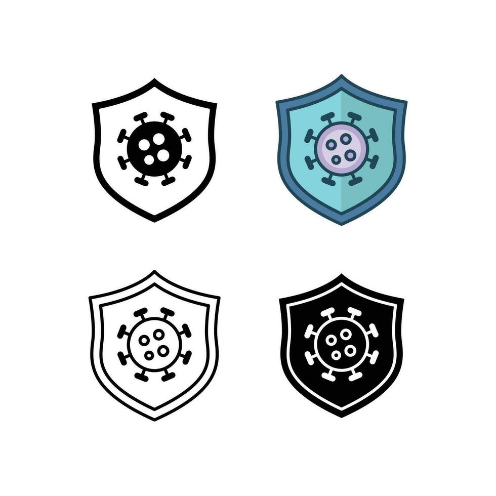 Virus Resistance with Shield vector editable icon