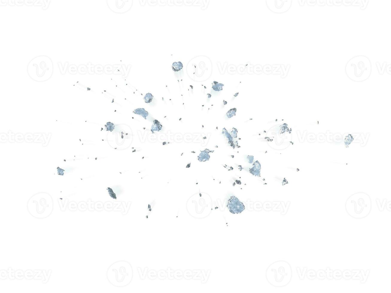 Broken ice. There is movement on a white background. photo