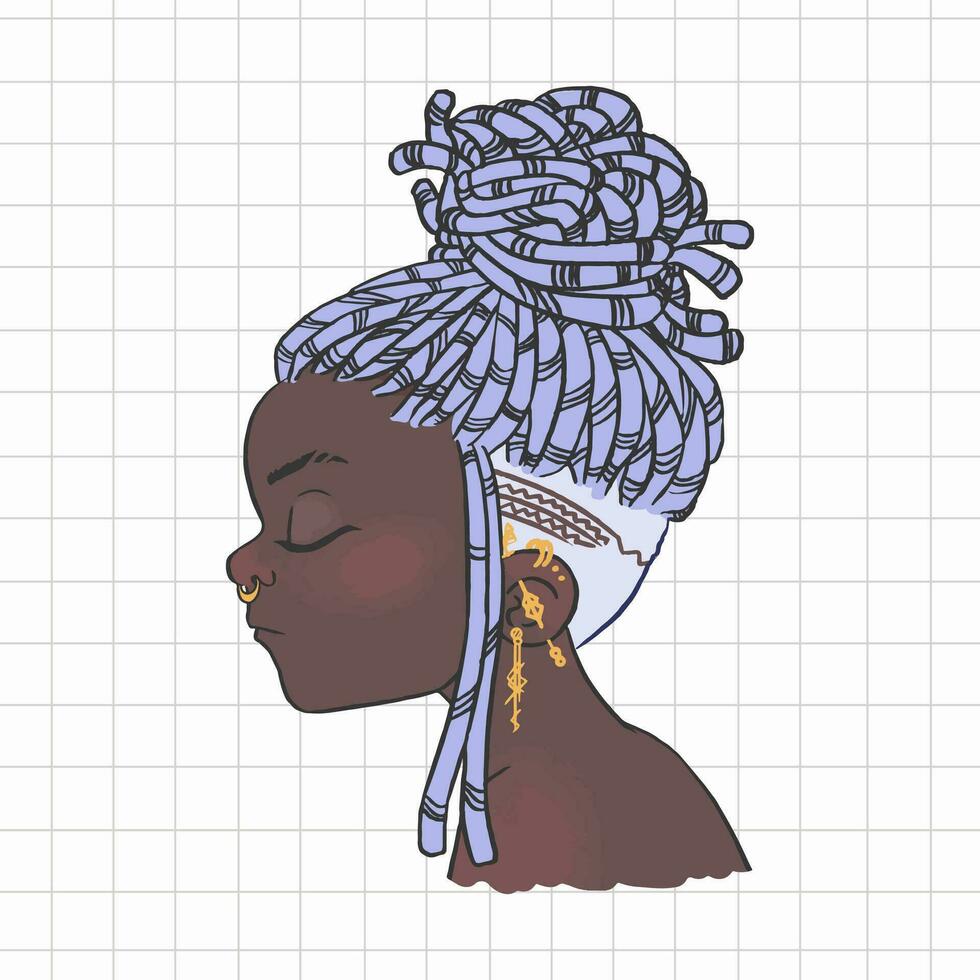 Cute Black Girl Illustration vector