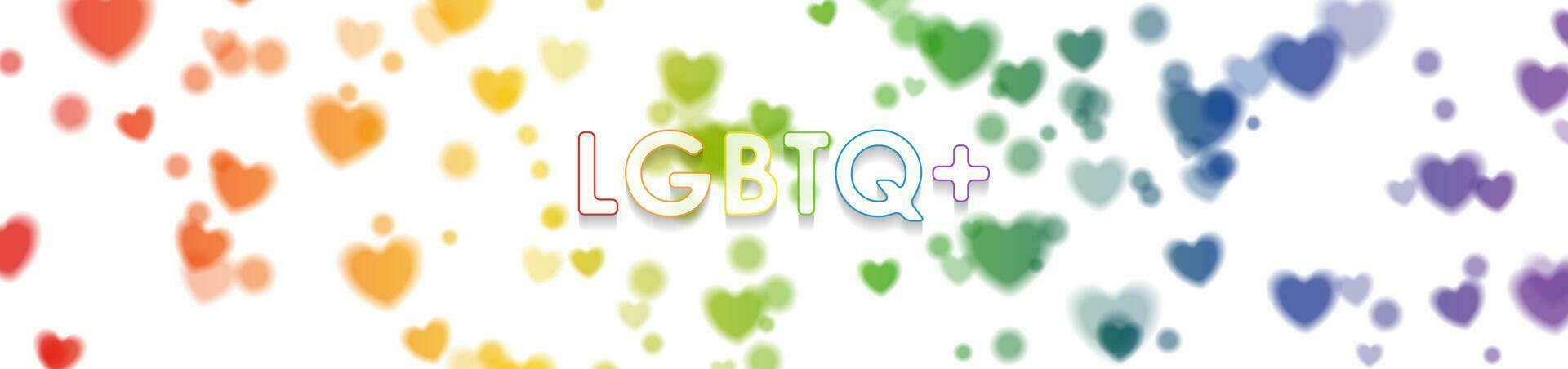 LGBTQ Pride Month abstract background with hearts vector