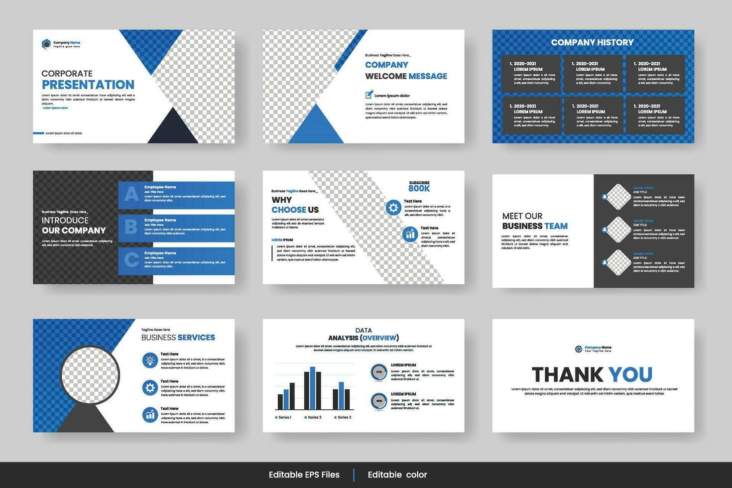 Vector corporate business presentation and business portfolio, profile design, project report, corporate profile