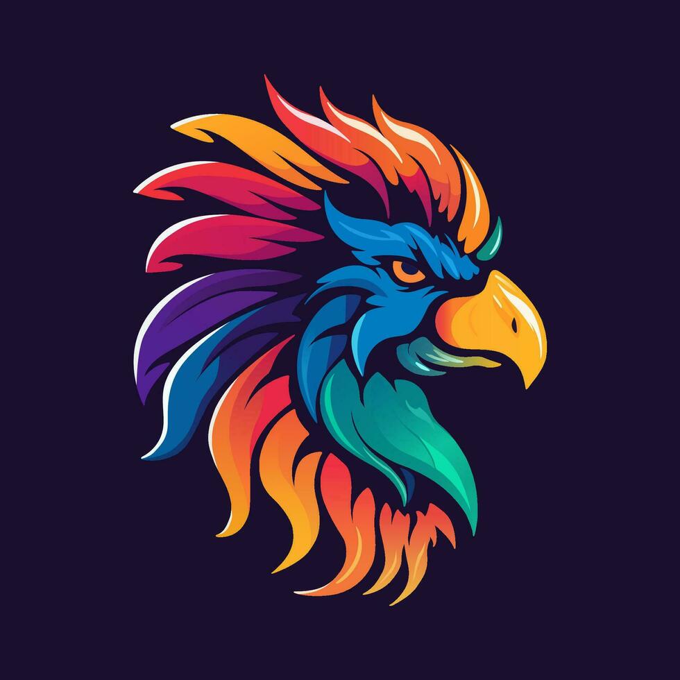 A crowned griffin head vector. vector