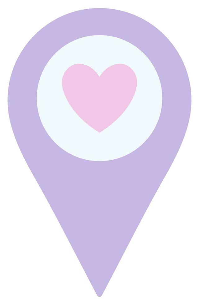 Map pointer with heart icon. vector