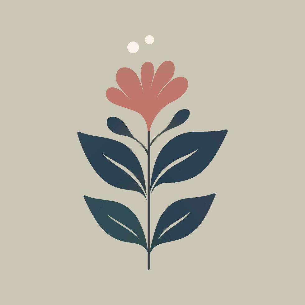 un minimalista floral vector, estético, Clásico vector No sombreado detalle.