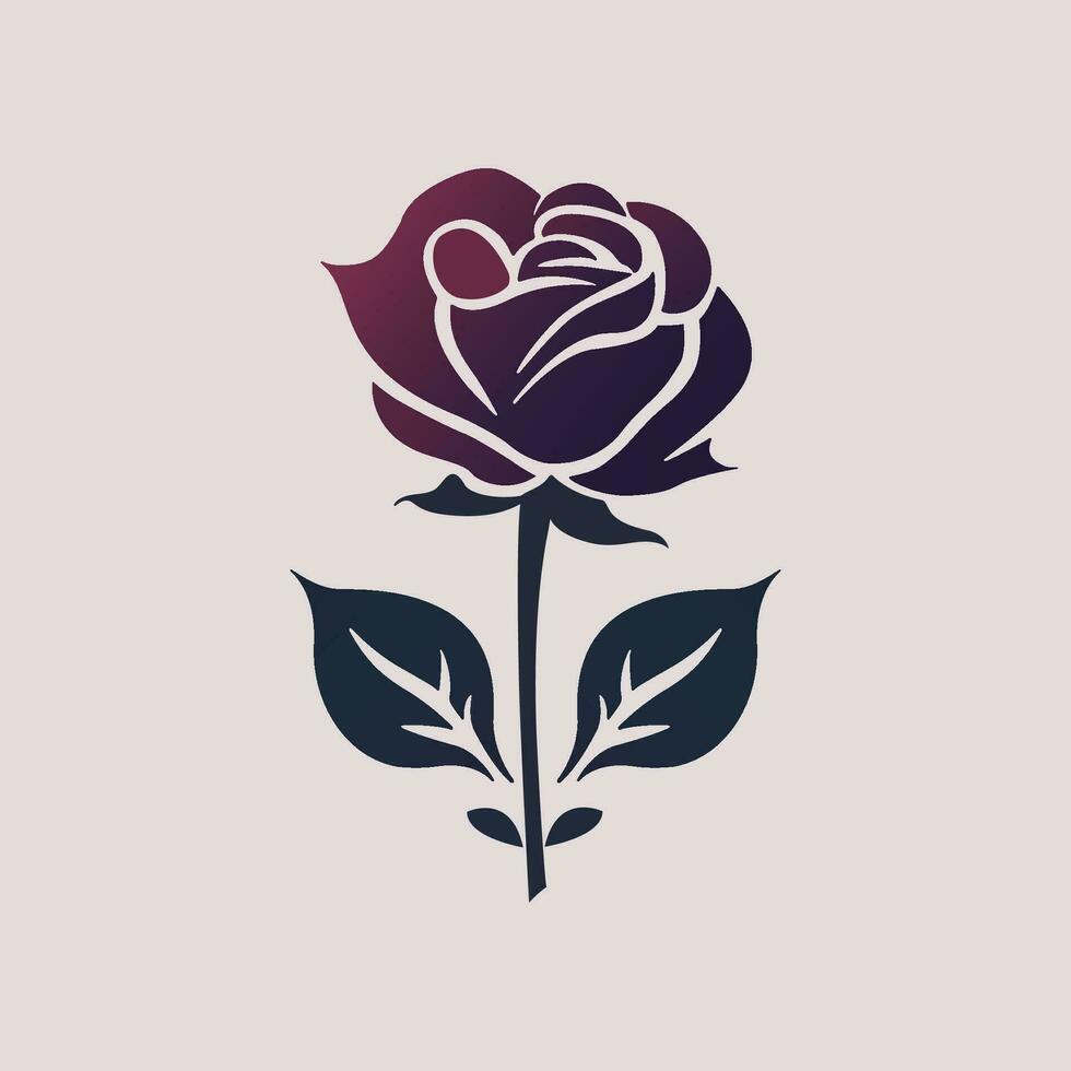 Beautiful rose simple logo, vector rose logo aesthetic, rose icon.
