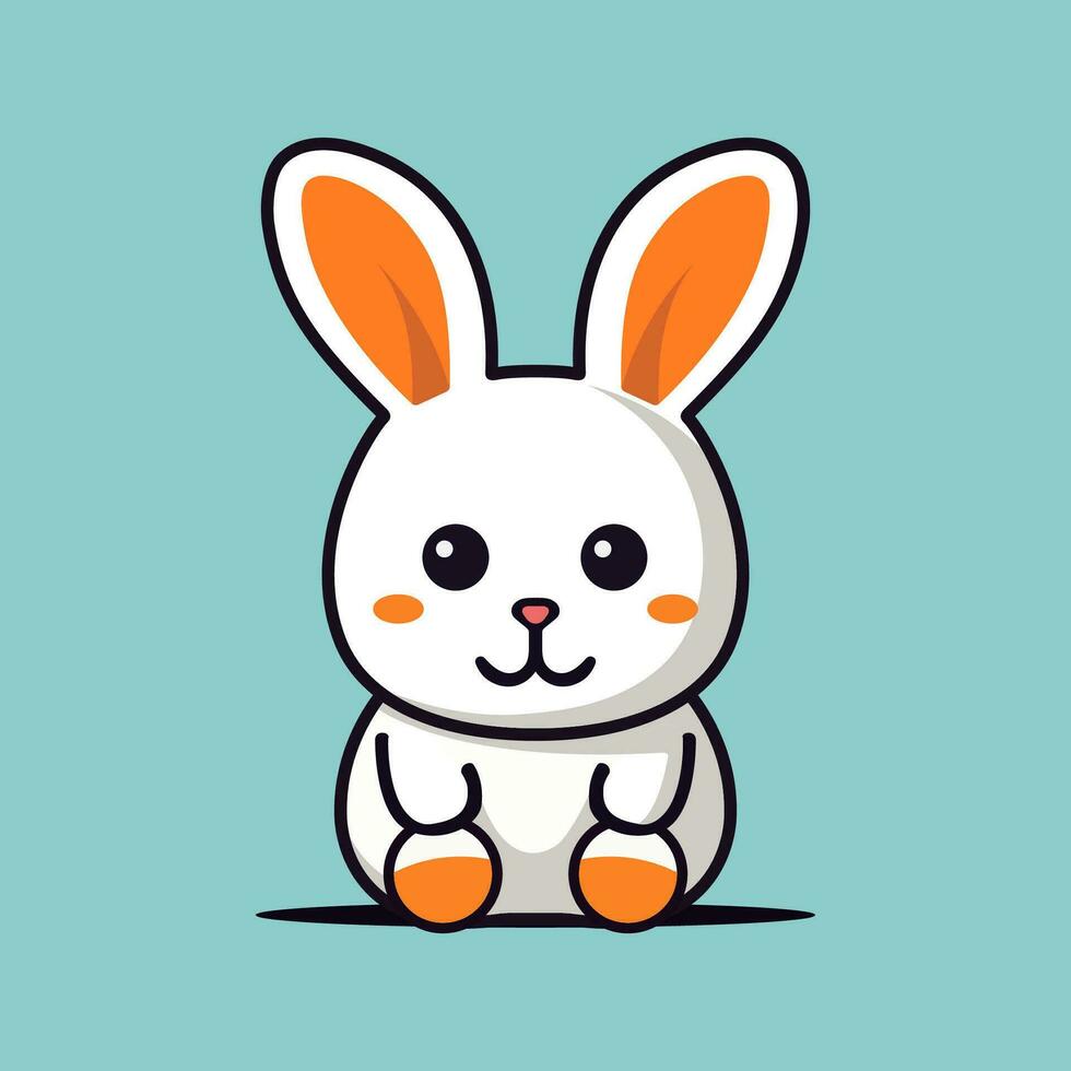 Cute rabbit character. vector
