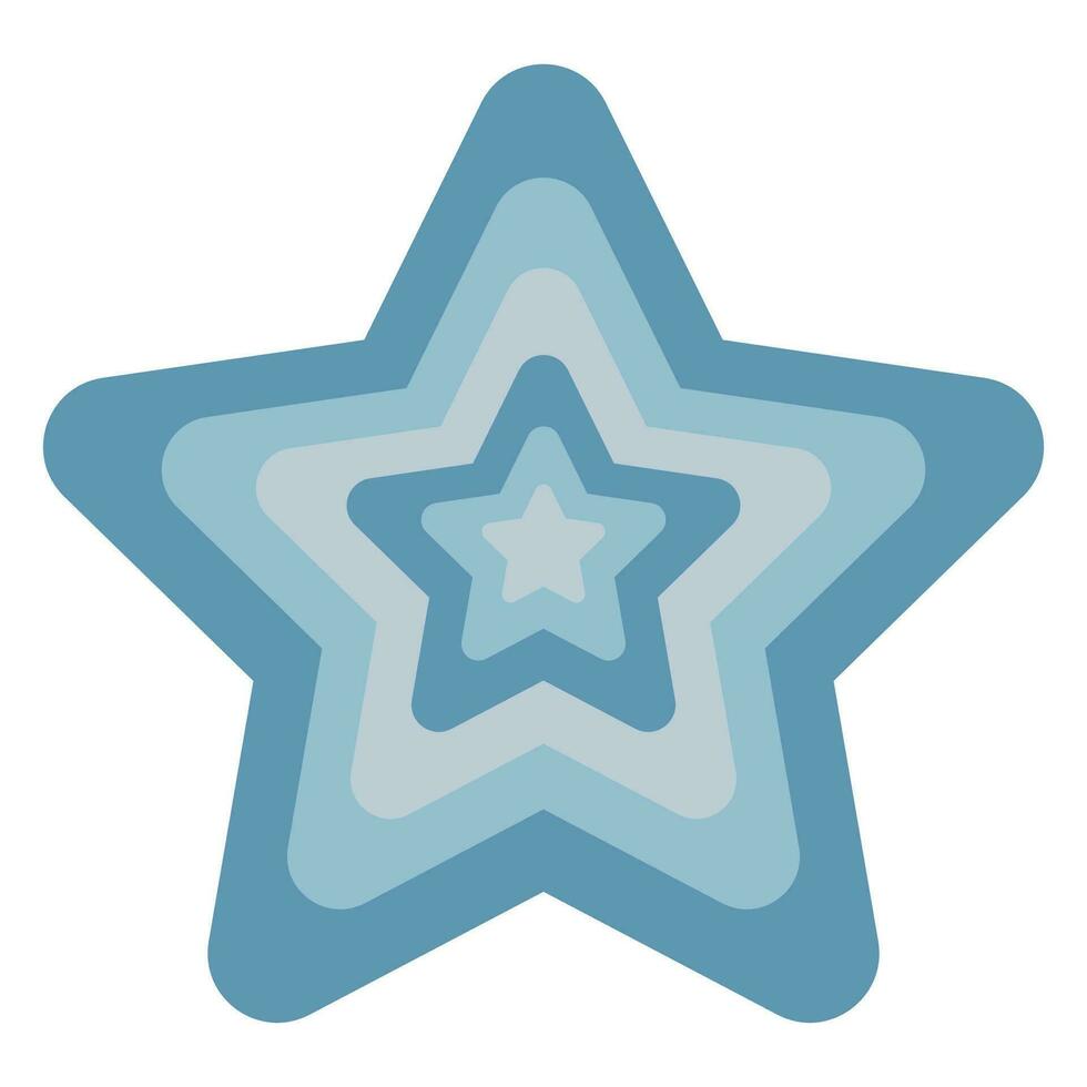 Groovy hypnotic patterns style. Poster with repeating stars in trendy retro 2000s design. vector