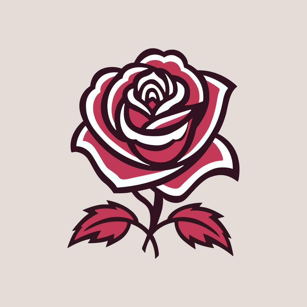 un sencillo Rosa logo vector, estético Rosa vector No sombreado detalle.