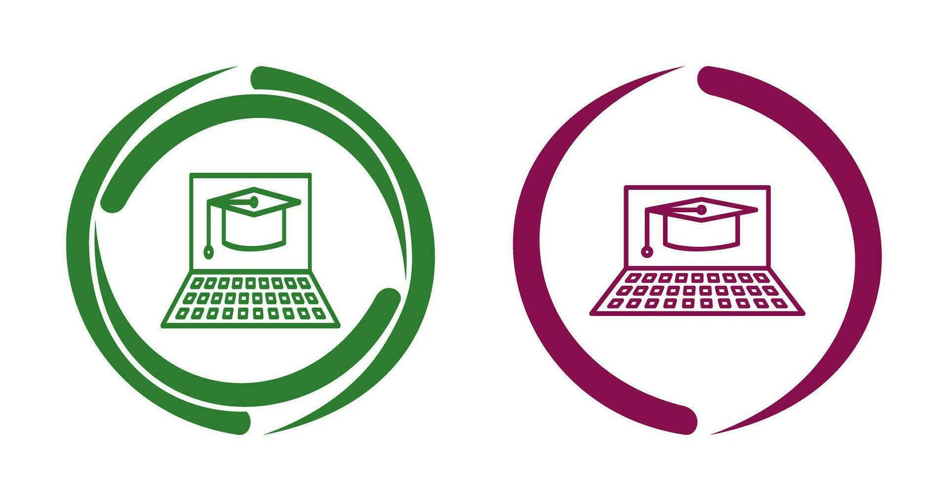 Unique Online Graduation Vector Icon